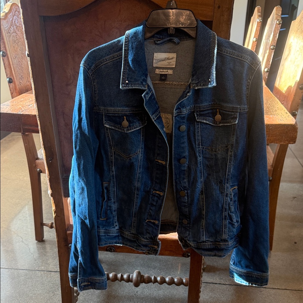 Upcycled Denim Jacket with Western Patch - image 4